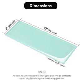 Lovdeco Light Green Glass Subway Tile, Glass for Bathroom Kitchen Shower Backsplash Wall, 4 x 12 Inches, 4 Sq.Ft