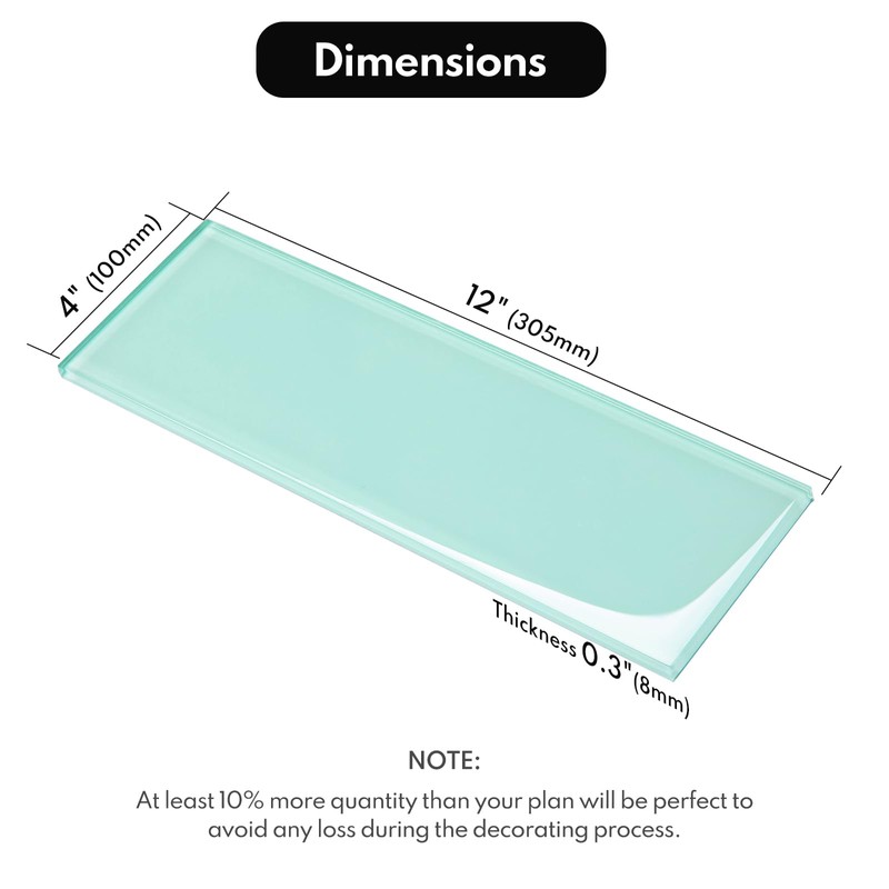 Lovdeco Light Green Glass Subway Tile, Glass for Bathroom Kitchen