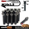 ARROW 10x Black 14x1.5 Lug Bolt 60mm Fit Prosche Bentley