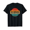Men's Elwood Name Retro Vintage Sunset Limited Edition T-Shirt, black