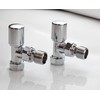 Greenedhouse Malmo Chrome Angled Towel Rail Valve. 15mm /1/2'' Radiator