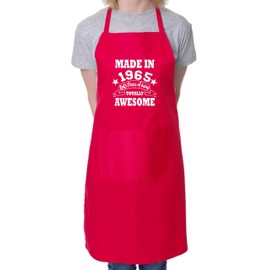 Print4U 60th Birthday Made In 1965 BBQ Cooking Funny Novelty Apron Red
