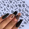 Snake Nail Sticker for Nail Art 3D Self-Adhesive Black Silver