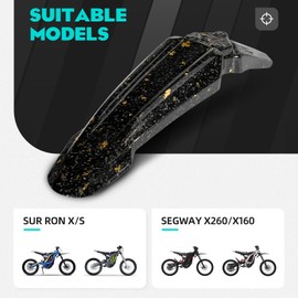 Funparts Sur Ron Front Fender,Carbon Fiber Motorcycle Fender Mud Guard for Surron Sur Ron Light Bee X/S Segway X260 X160 E Ride Pro SS Electric Dirt Bike with Gold Pattern