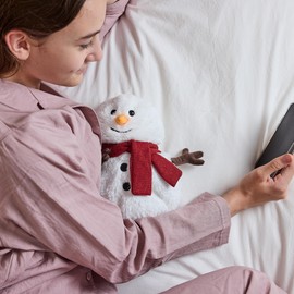 Warmies Snowman, Microwavable Slighly Scented with French Lavender, Chill in a Freezer for Cooling Relief, Cuddly Soft Warmer