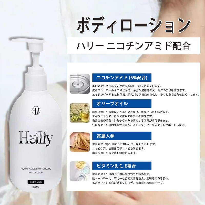 Niacinamide Whitening Body Lotion, Original Glowing From Korea White Deep