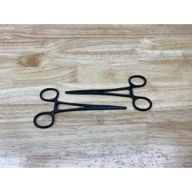 SS 2 Black Hemostat Kelly Forceps 5.5" Straight, Surgical Vet Instruments Stainless