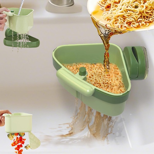 Sink Corner Strainer Basket | Suction Cup Press Sink Drainer