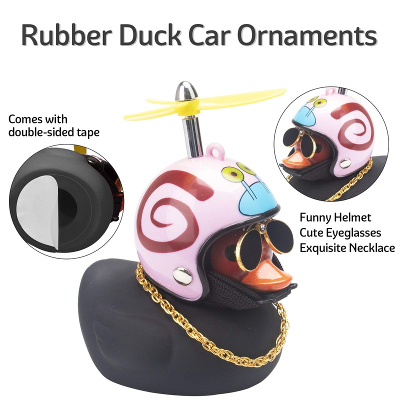 wonuu Rubber Duck Car Decorations Black Duck Car Dashboard Ornaments