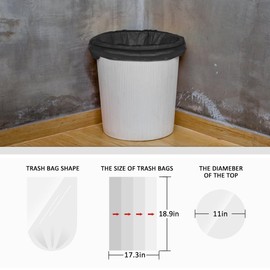 Teivio 3 Gallon 300 Counts Strong Trash Bags Garbage Bags, Bathroom Trash Can Bin Liners, Small Plastic Bags for Home Office Kitchen Kitchen (Black)