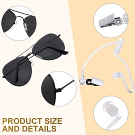 6 Pieces Playing Cosplay Toy Secret Service Dress up Includes Earpiece Earplugs Acoustic Tube Headset Sunglasses and Black Security Hat for Teens Boys Playing Cosplay Costume Party Accessory Kit
