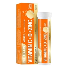 Nutraxin Vitamin C+D+Zinc 400IU - 15 Tablets, 15 Day Supply
