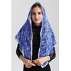 Chapel Catholic Veil Lace Mantilla Church Headwrap V33 (Royal blue)