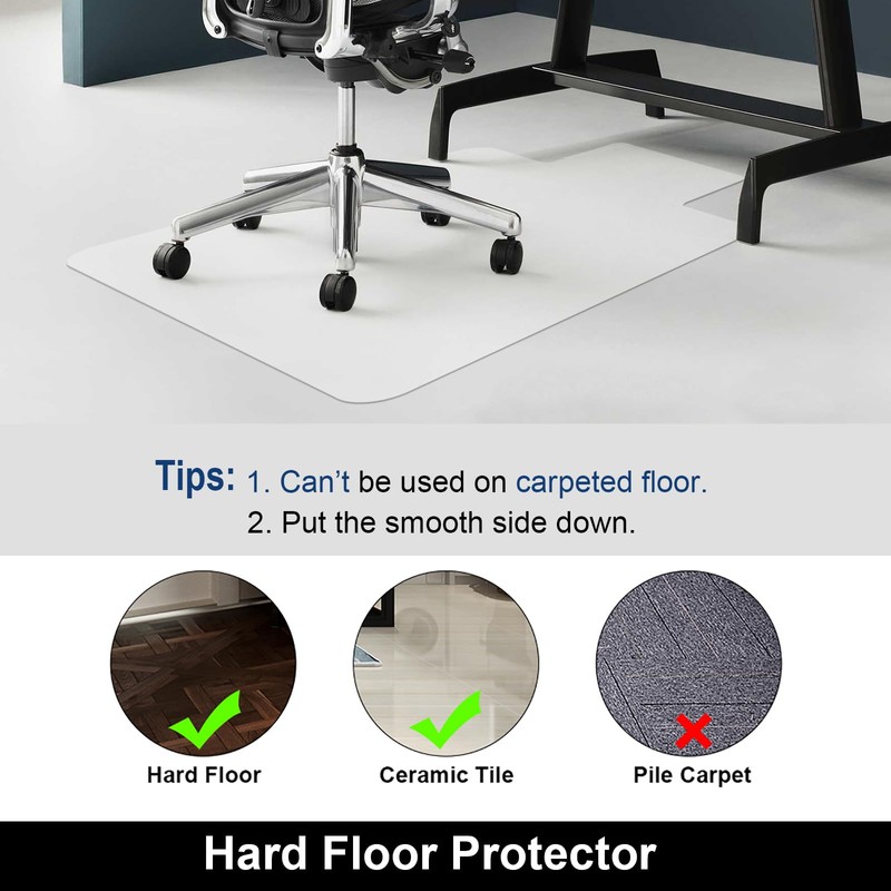 AiBOB Office Chair Mat for Hardwood Floor, 45 X 53