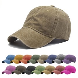 Penguinfly Hat, Cap, Men's, Women's, Shallow, Plain, Simple, Cotton, Cotton, Washed, Vintage Style, deep beige