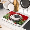 Christmas Dish Drying Mat for Kitchen Counter Snowman Green Christmas