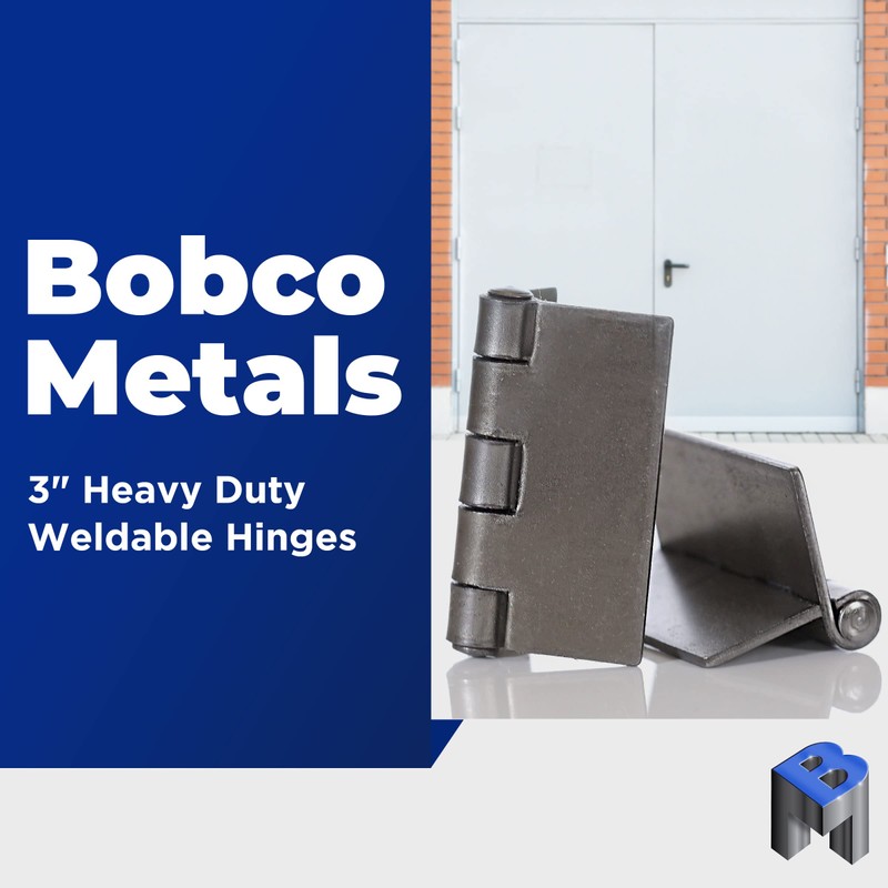 Bobco Metals 3" Heavy Duty Weldable Hinges | Steel Butt