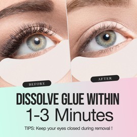 LASHVIEW Eyelash Extension Remover Cream Gentle Aloe Formula, Lash Remover Kit with Eye Patches & Cotton Swabs(10g)