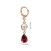 Rhinestone Charm Zirconia Drop Earrings: Red Crystal Metal Earrings Simple