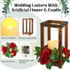 Hushee 30 Pcs Integrated Wedding Lantern Centerpiece Rustic Wooden Holder