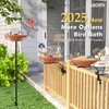 iBorn Bird Bath for Outside,Deck Mounted Bird Bath 12in,Bird Baths