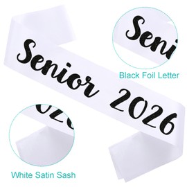KETAOO 6PCS Senior 2026 Sash, Black Glitter White Finally Graduated 2026 Senior Sashes for Graduation Party Decorations Supplies