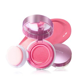 BLUE LOVE Cushion Liquid Blush - Silky Cheek Tint with Mirror, Natural Enhancer for a Radiant Finish, Contours & Highlights for Effortless Elegant (03 Pink Peony)