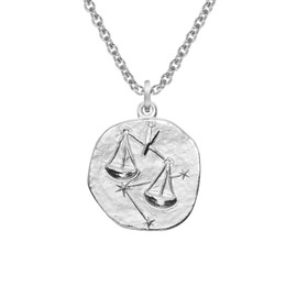 trendor Libra Zodiac Sign with Necklace 925 Silver Diameter 16 mm Zodiac Sign Pendant Sterling Silver for Women, Men or Children, 08441-10, Sterling Silver