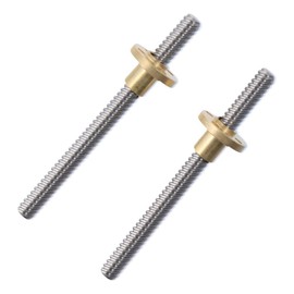 AllGIFT Z-axis Upgrade Kit 2Pcs 100mm Length Practical 8mm Dia Trapezoidal Rods Portable 4 Lead Stainless Steel T8 Lead Screw Rod CNC 3D Printer