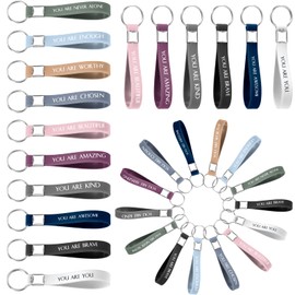 30 Pcs Inspirational Quote Keychains Motivational Key Rings Employee Teacher Appreciation Gifts Thank You Gift (Pastel)