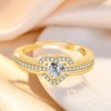 Heart Stone Ring - Adjustable Heart Rings with Cubic Zirconia,Open
