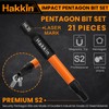 Hakkin 21Pcs Pentagon Screwdriver Bits Set S2 Steel Security Tamper