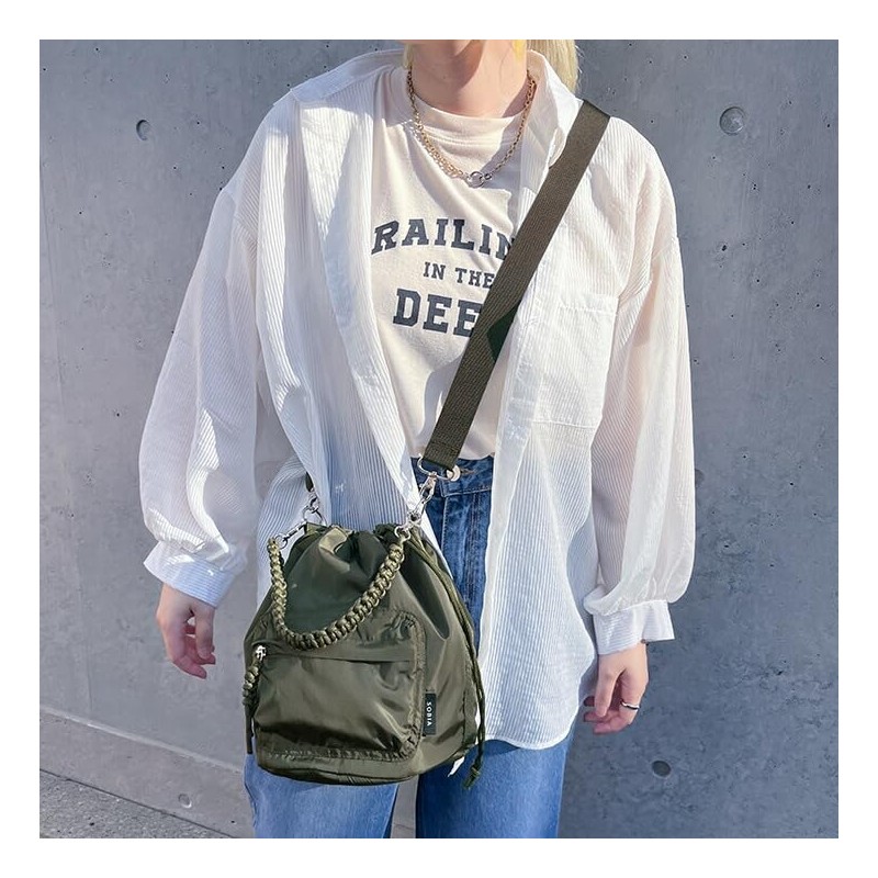 JOKnet Mail-bin SOBIA Cord Knitting 2-Way Drawstring Shoulder Bag, Women's,