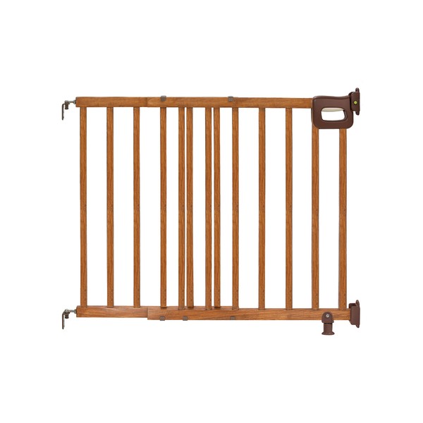 Summer Infant Deluxe Stairway Simple to Secure Wood Gate, 32” Tall Fits Openings up to 30” to 48” Wide Baby and Pet Gate for Hallways, Doorways and Stairways, Oak