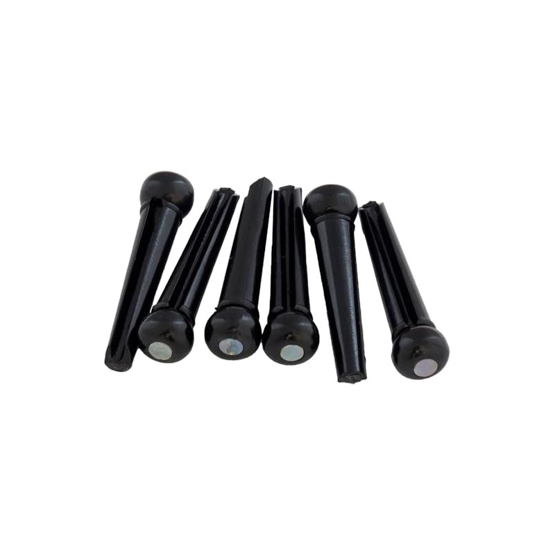 Black Bridge Pins, Abalone Dot