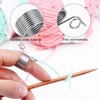 Pack of 8 Knitting Ring Fingers, Stainless Steel Knitting Thimble,