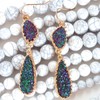 Humble Chic Simulated Druzy Drop Dangles - Long Double Teardrop