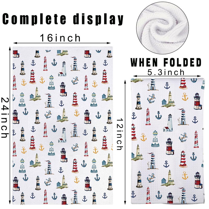 MYSOMY Lighthouse Kitchen Towel Lighthouse Anchor Towels Lighthouse Housewarming Gift