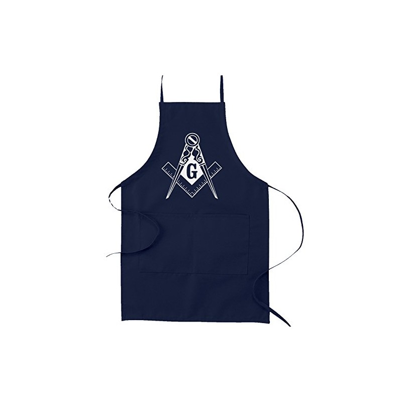 Traditional Square & Compass Masonic Cooking Kitchen Apron - [Navy]