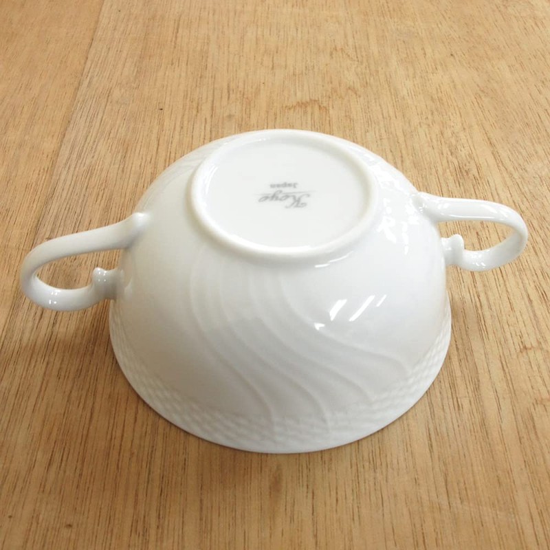 スープカップ 両手付ブイヨン リヴァージュ ピュアホワイト 業務用 洋食器 美濃焼