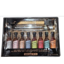 BBQ Barbecue Sauces,Grilling Gifts Flavors Include Kansas City, Bacon Infused, Spicy Sriracha, 10 Piece Set Brush and Tongue, Made in USA