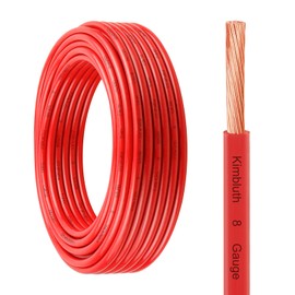 8 AWG THHN 25 FT Stranded Copper Wire, 8 Gauge Building Wire 600V Nylon Jacket for Panel Wiring, Indoor Conduit, CNC, Grounding, Industrial (8 Gauge, Red)