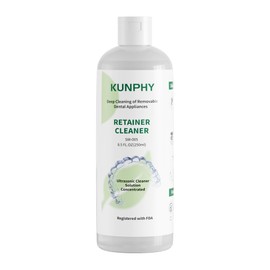 Ultrasonic Retainer Cleaner Solution Concentrate-Professional Cleaning of Retainers, Denture, Invisible Aligners, Mouth Guards, Night Guards, Remove Odors, Discoloration & Stains 8 oz(Mint)