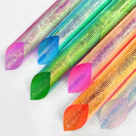 30cmx135cm Roll Holographic Lizard Pattern Faux Leather Leatherette Fabric Synthetic Leather for  Making Bag Shoes CraftsColor: XHT-8504-2