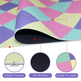 METEOROCK Checkered Desk Pad Protector, Non-Slip PU Leather Desk Mat, Waterproof Laptop Computer Desk Keyboard Mat, Easy Clean Office Laptop Desk Pad, Desktop Mat for Work Home, 35.4" x 15.7"