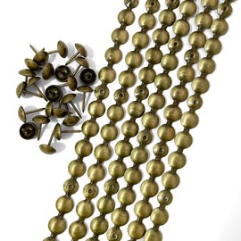Let's Decorate 10Meters D11mm Upholstery Tacks Brass Plated Sofa Nailhead Strips,Furniture Bench Sofa Tacks,Loosing Tacks Matched,DIY Furniture Accessory(K:11mm Brass)