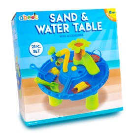 abeec abeec Sand And Water Table - Water And Sand Play Table - Sand Toys - Kids Outdoor Play Equipment - Kids Outdoor Toys - Water Wheel, Sand Shapes, Plastic Boats & More Sand Pit Toys