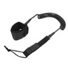 Surfboard Leash High Elasticity TPU Black Adjustable Coiled Surfing Leg