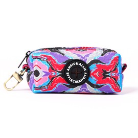 Organic Cotton Dog Poop Bag Holder for Leash Brass Hardware Waste Bag Dispenser Pet Waste Management Solution