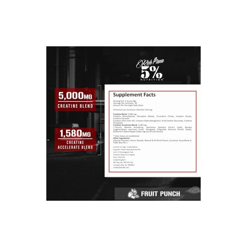5% Nutrition CreaTEN Creatine Complex + Accelerators | Flavored Creatine